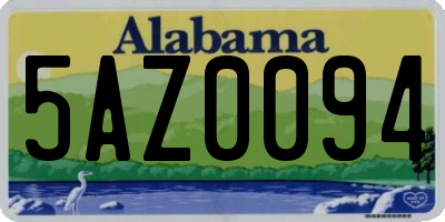 AL license plate 5AZ0094
