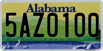 AL license plate 5AZ0100