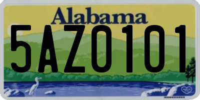 AL license plate 5AZ0101