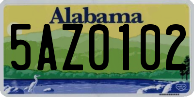 AL license plate 5AZ0102