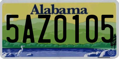 AL license plate 5AZ0105
