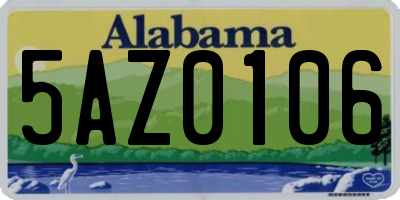 AL license plate 5AZ0106