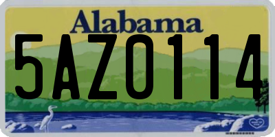 AL license plate 5AZ0114
