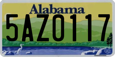 AL license plate 5AZ0117