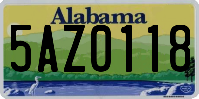 AL license plate 5AZ0118