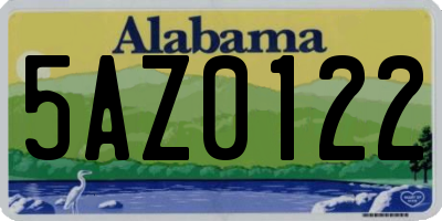 AL license plate 5AZ0122