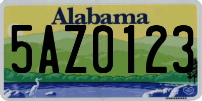 AL license plate 5AZ0123