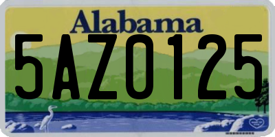 AL license plate 5AZ0125