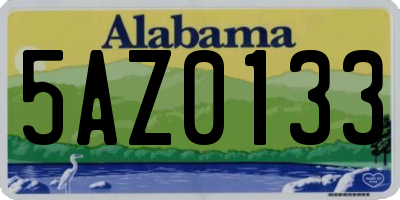 AL license plate 5AZ0133