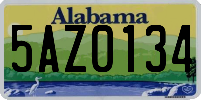 AL license plate 5AZ0134