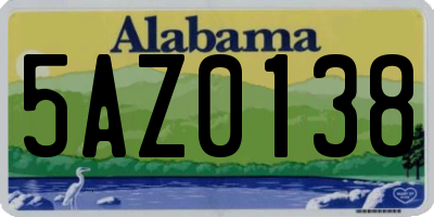 AL license plate 5AZ0138