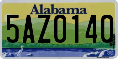 AL license plate 5AZ0140