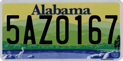 AL license plate 5AZ0167