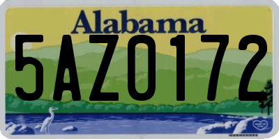 AL license plate 5AZ0172