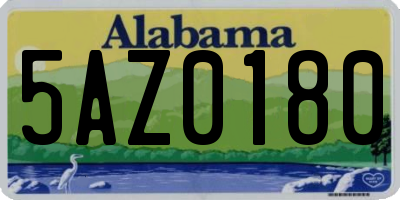 AL license plate 5AZ0180
