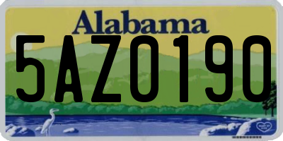 AL license plate 5AZ0190
