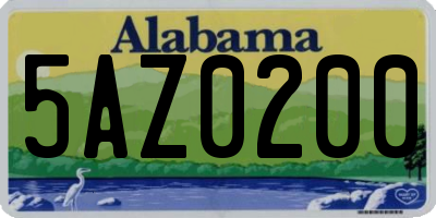 AL license plate 5AZ0200