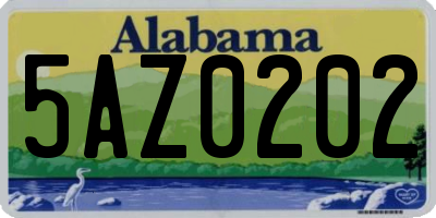 AL license plate 5AZ0202
