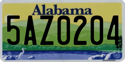 AL license plate 5AZ0204