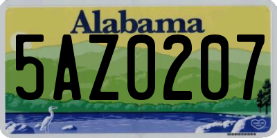 AL license plate 5AZ0207