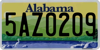 AL license plate 5AZ0209