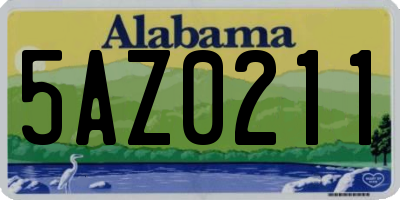 AL license plate 5AZ0211
