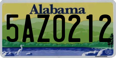 AL license plate 5AZ0212