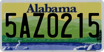 AL license plate 5AZ0215