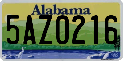 AL license plate 5AZ0216