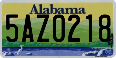 AL license plate 5AZ0218