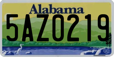 AL license plate 5AZ0219