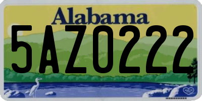 AL license plate 5AZ0222