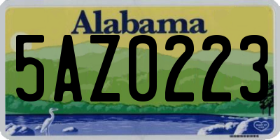 AL license plate 5AZ0223