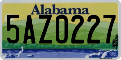 AL license plate 5AZ0227