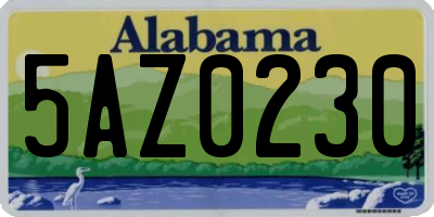 AL license plate 5AZ0230