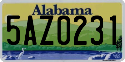 AL license plate 5AZ0231