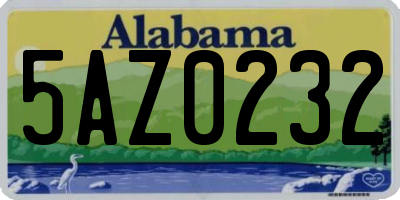 AL license plate 5AZ0232