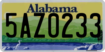 AL license plate 5AZ0233