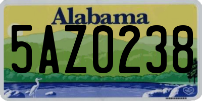 AL license plate 5AZ0238