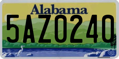 AL license plate 5AZ0240