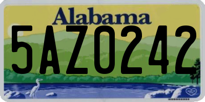 AL license plate 5AZ0242