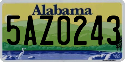 AL license plate 5AZ0243