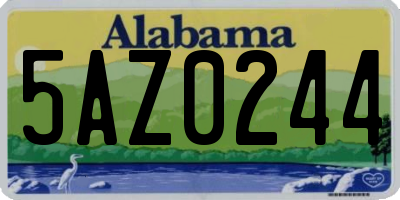 AL license plate 5AZ0244