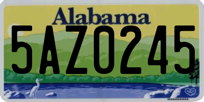 AL license plate 5AZ0245