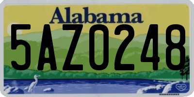 AL license plate 5AZ0248