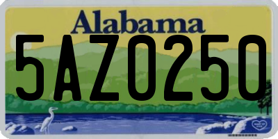 AL license plate 5AZ0250