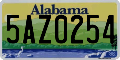 AL license plate 5AZ0254