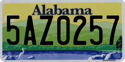 AL license plate 5AZ0257