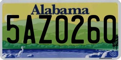 AL license plate 5AZ0260