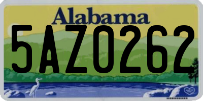 AL license plate 5AZ0262